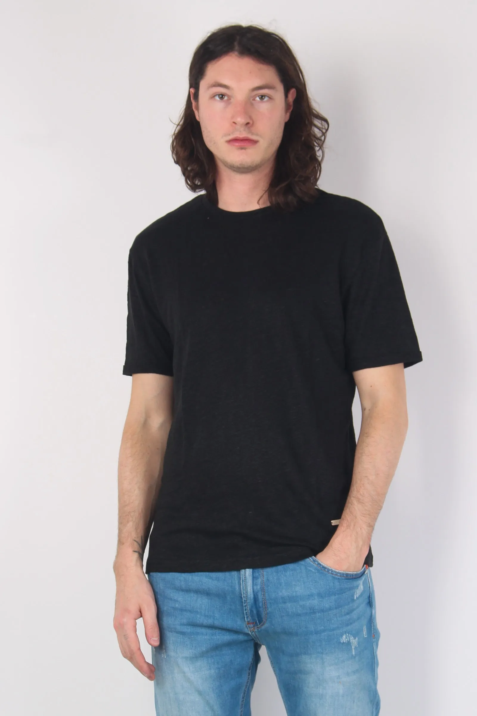 Black Linen Tshirt