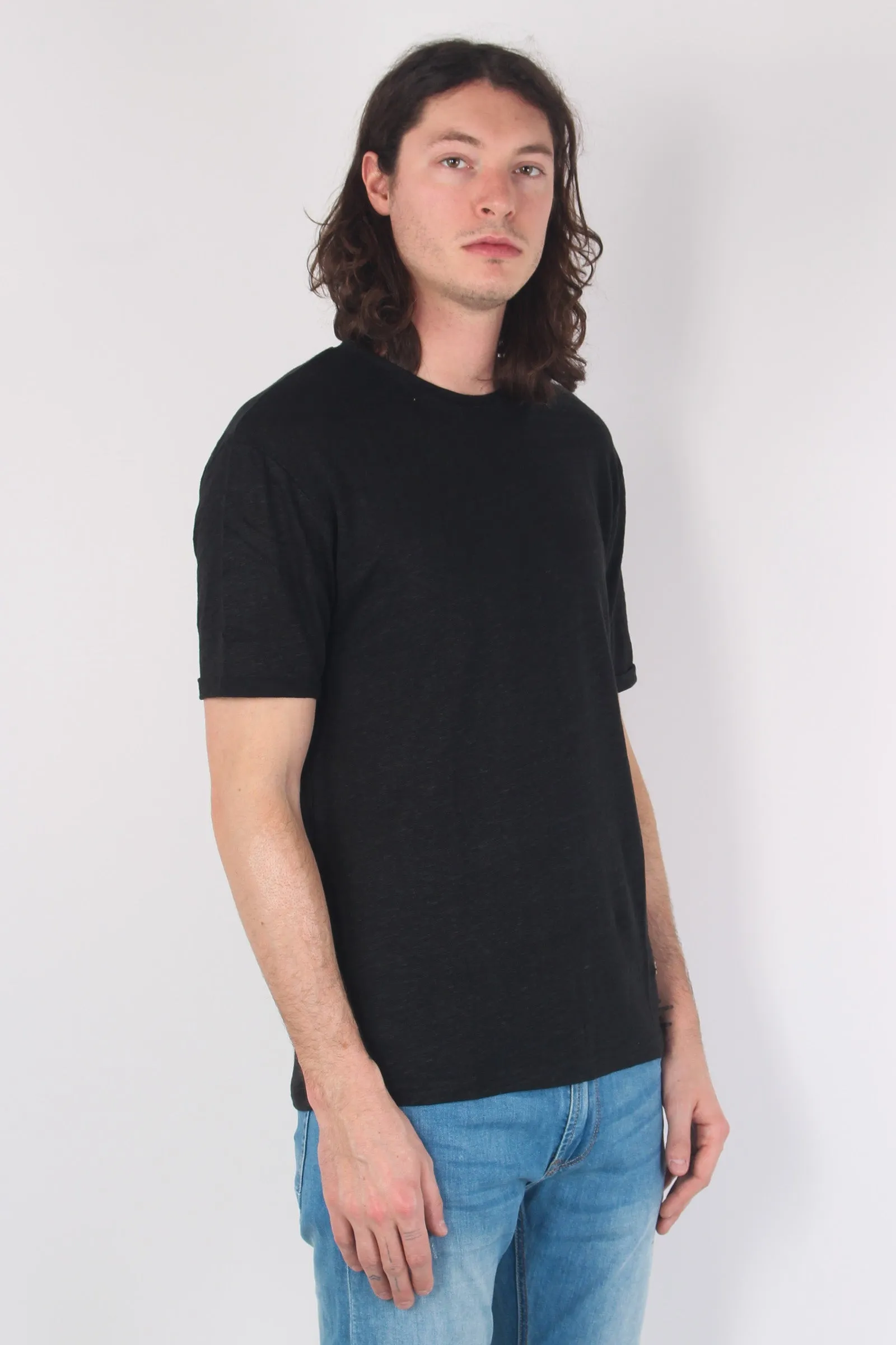 Black Linen Tshirt