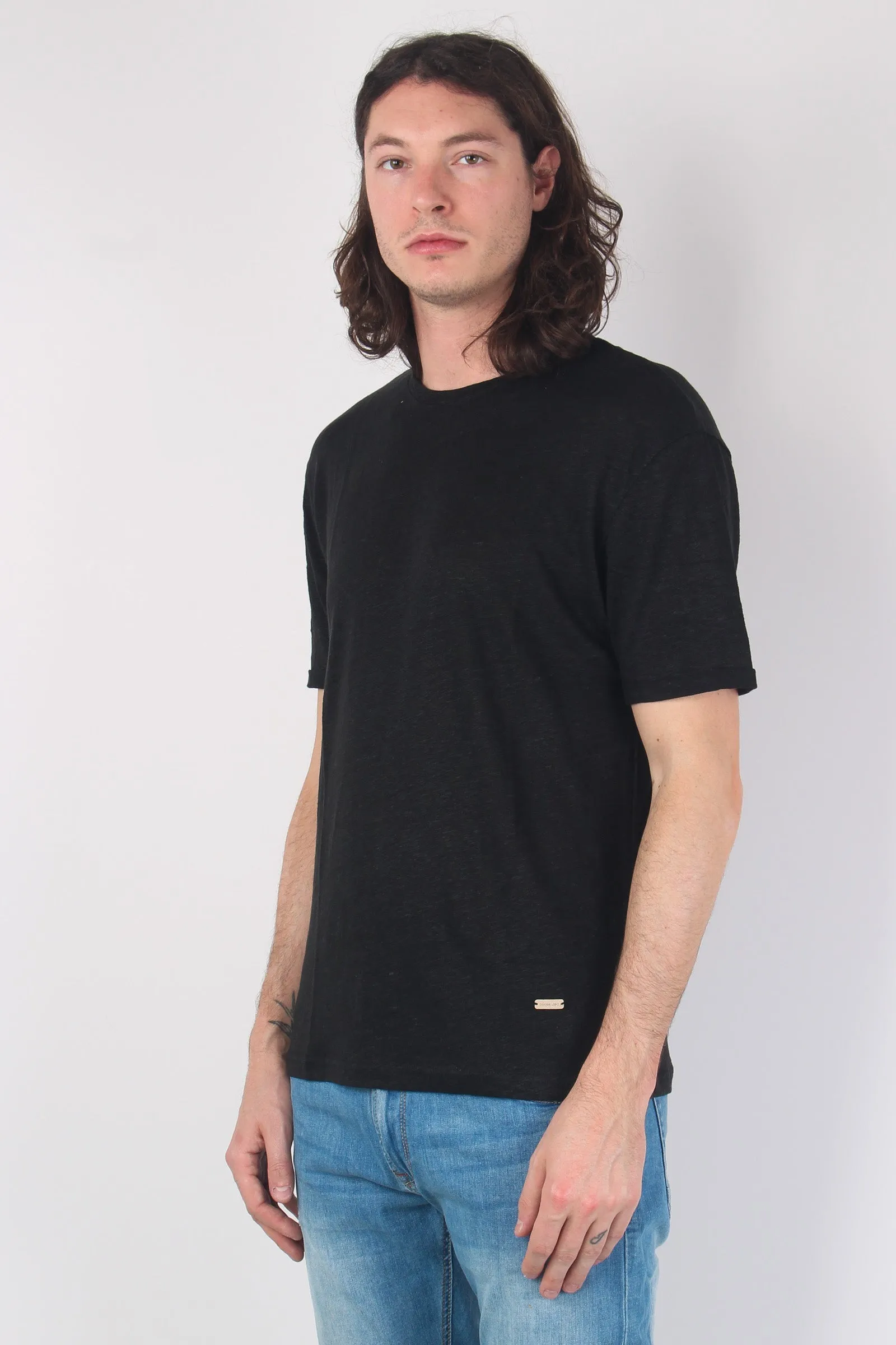 Black Linen Tshirt