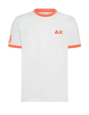 T-shirt Sun68 uomo logo fluo T34125 bianca