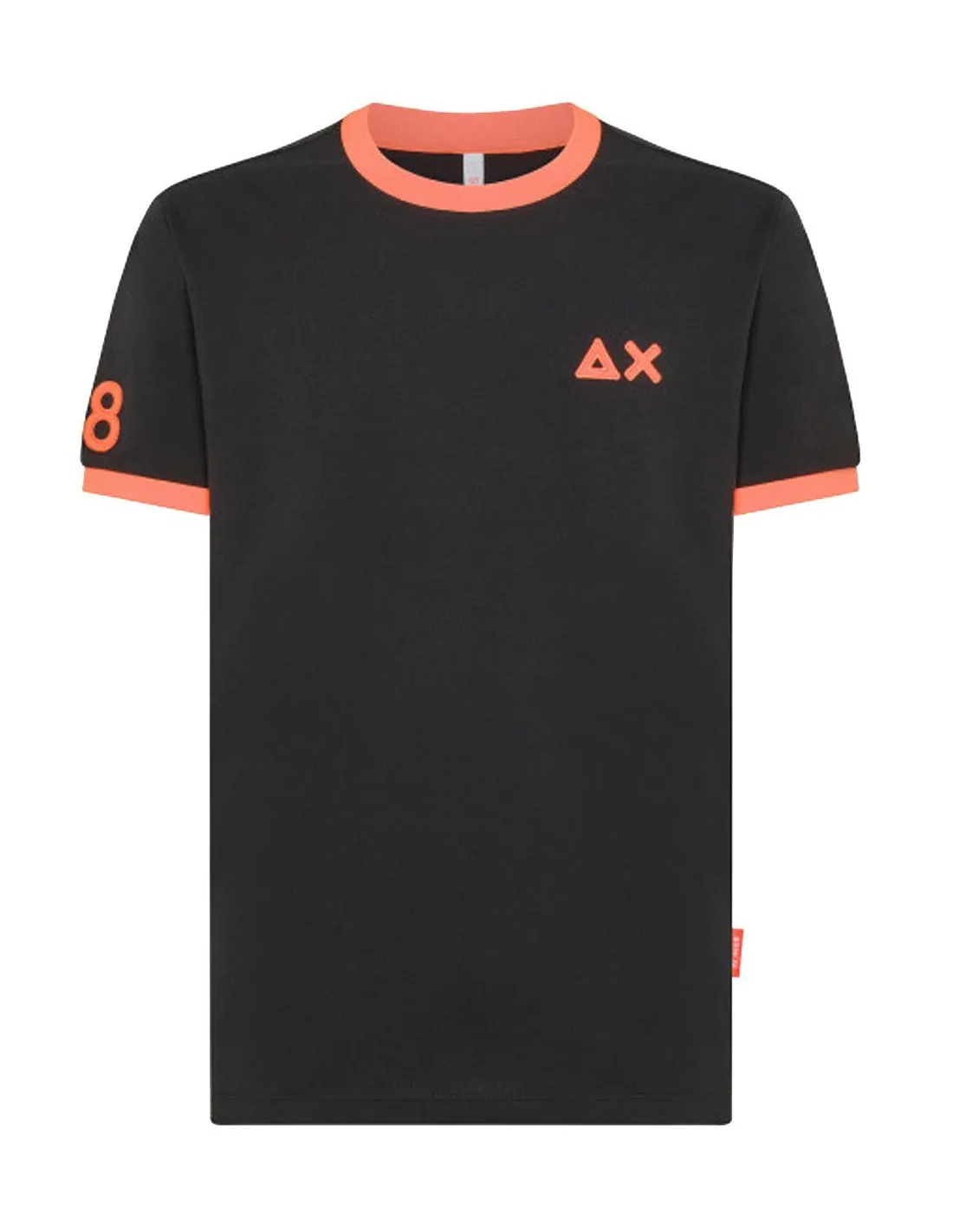 T-shirt Sun68 uomo logo fluo T34125 nera