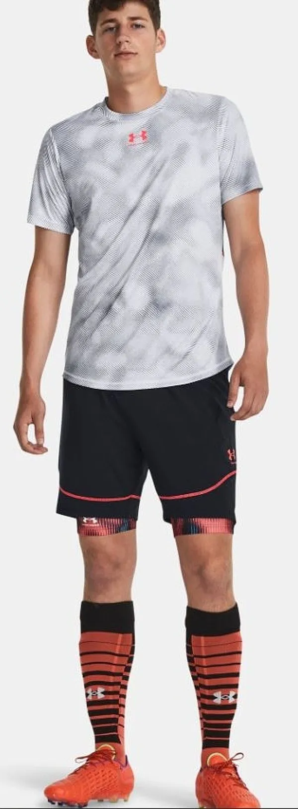 T-Shirt Under Armour Challenger Pro Training Printed - White/Beta - men´s