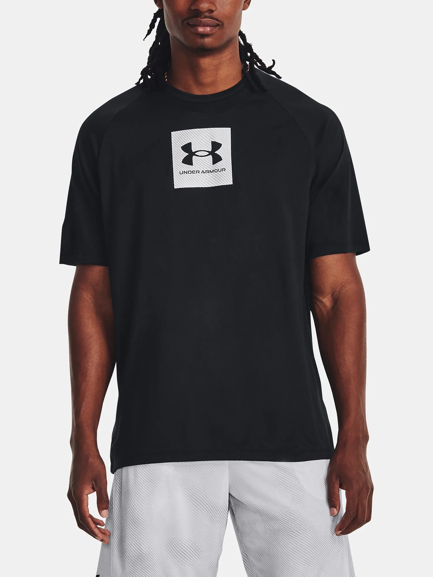 T-Shirt Under Armour Tech Print Fill - Black/White - men´s