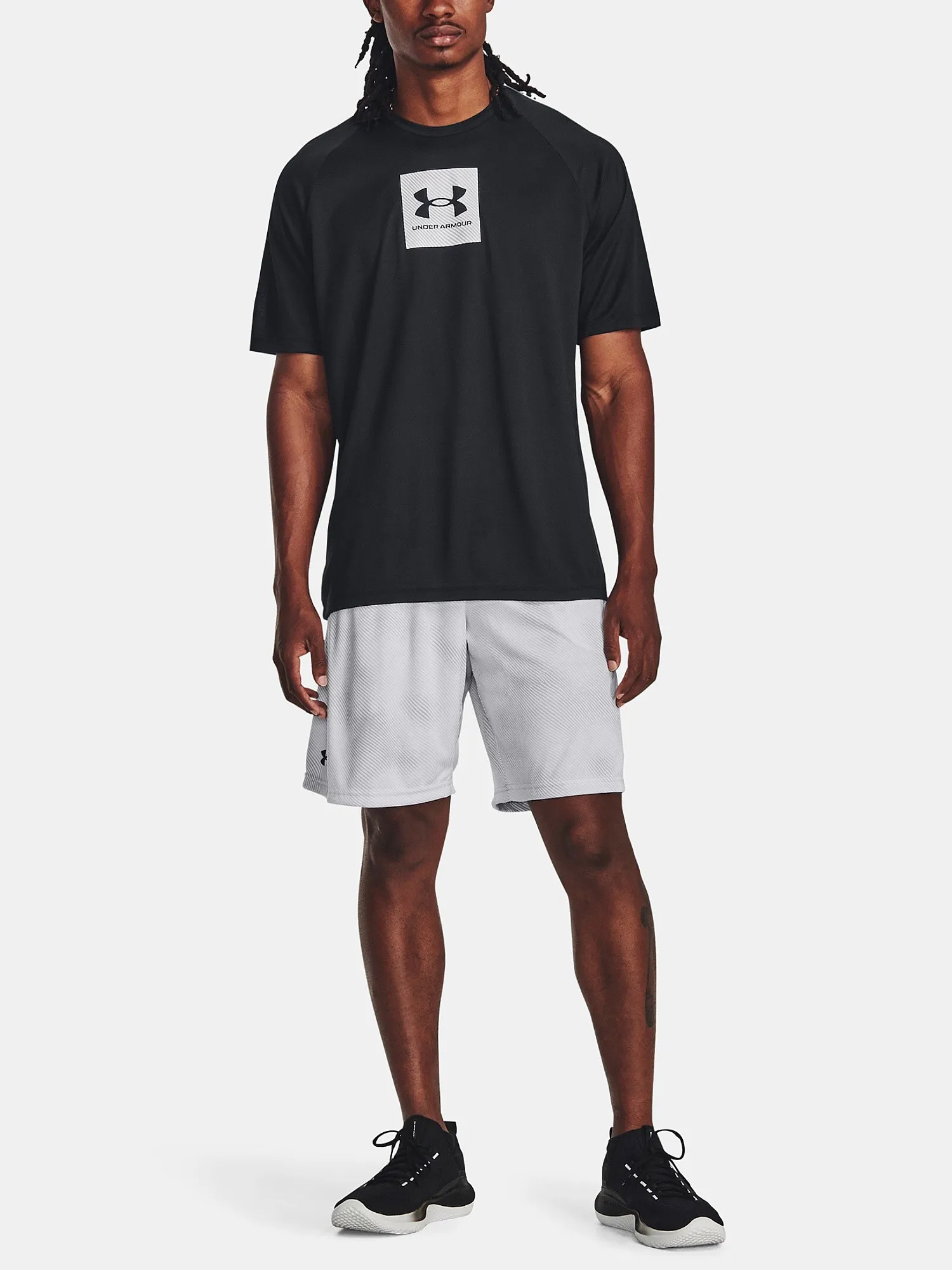 T-Shirt Under Armour Tech Print Fill - Black/White - men´s