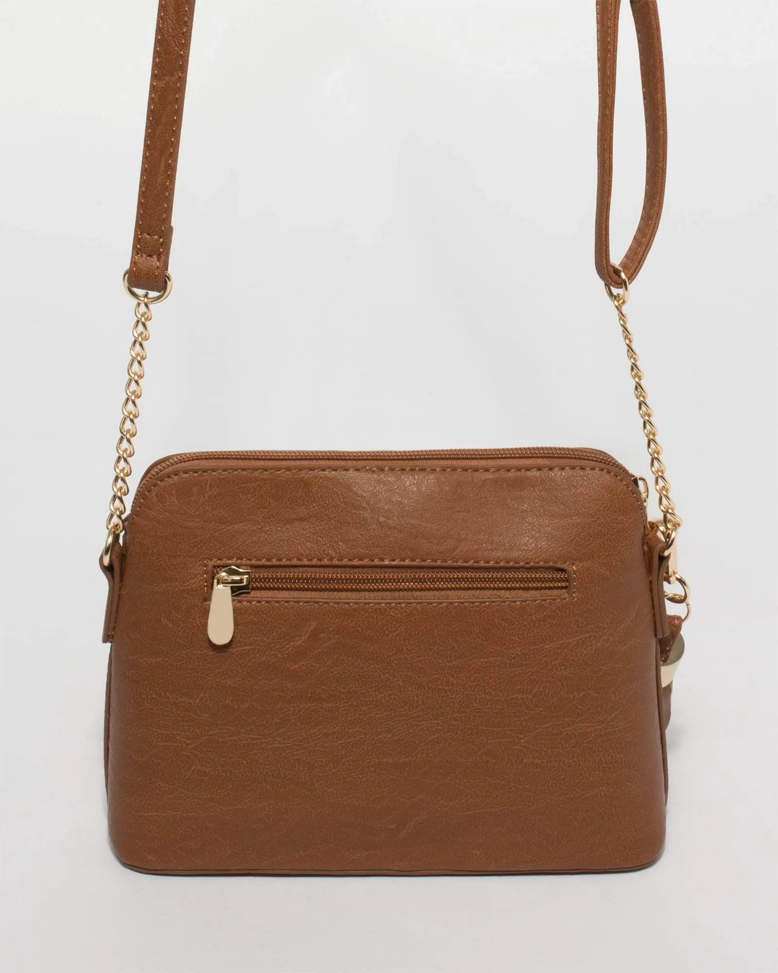 Tan Karen Tassel Crossbody Bag