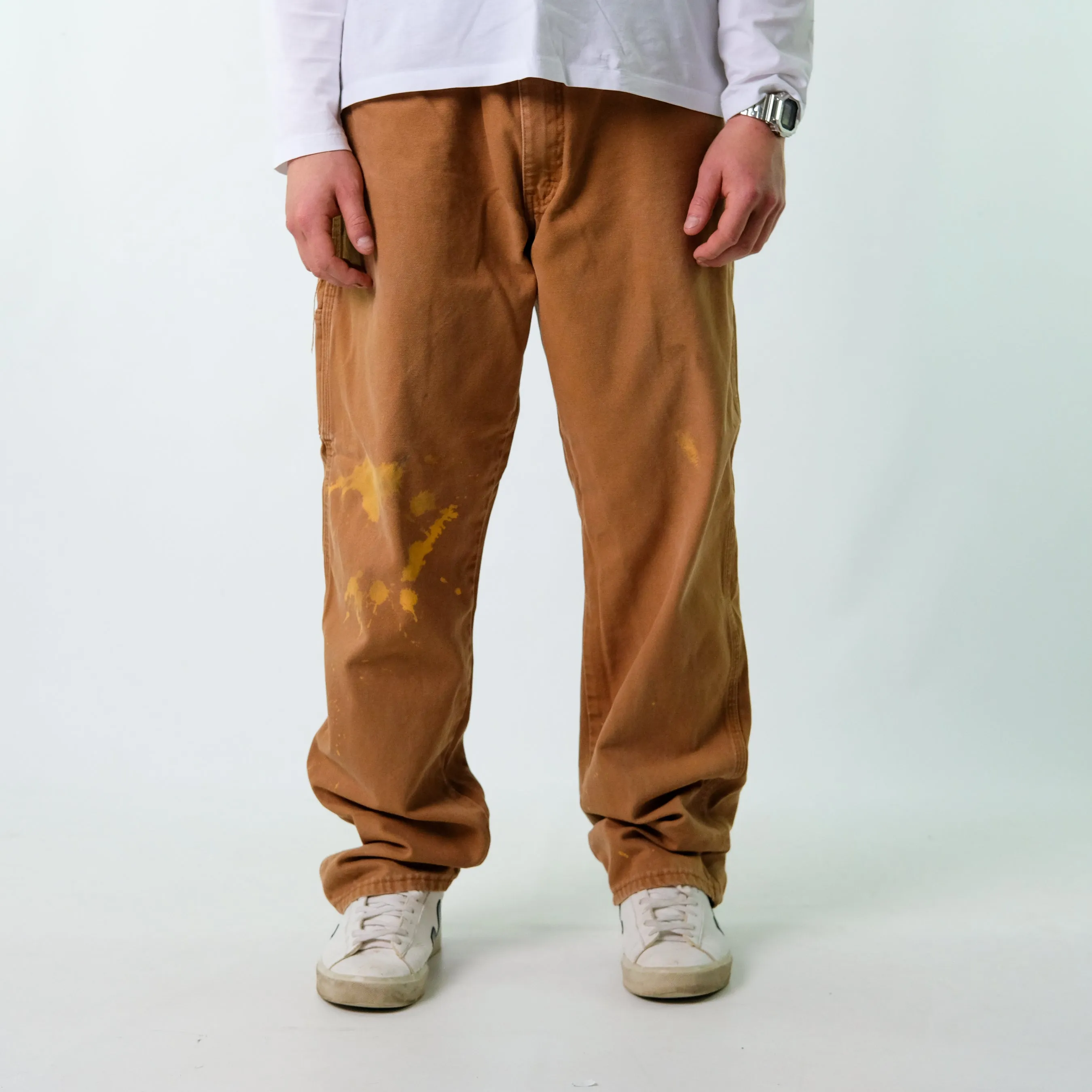 Tan y2ks Dickies Canvas Carpenter Jeans Baggy Pants (36x32)