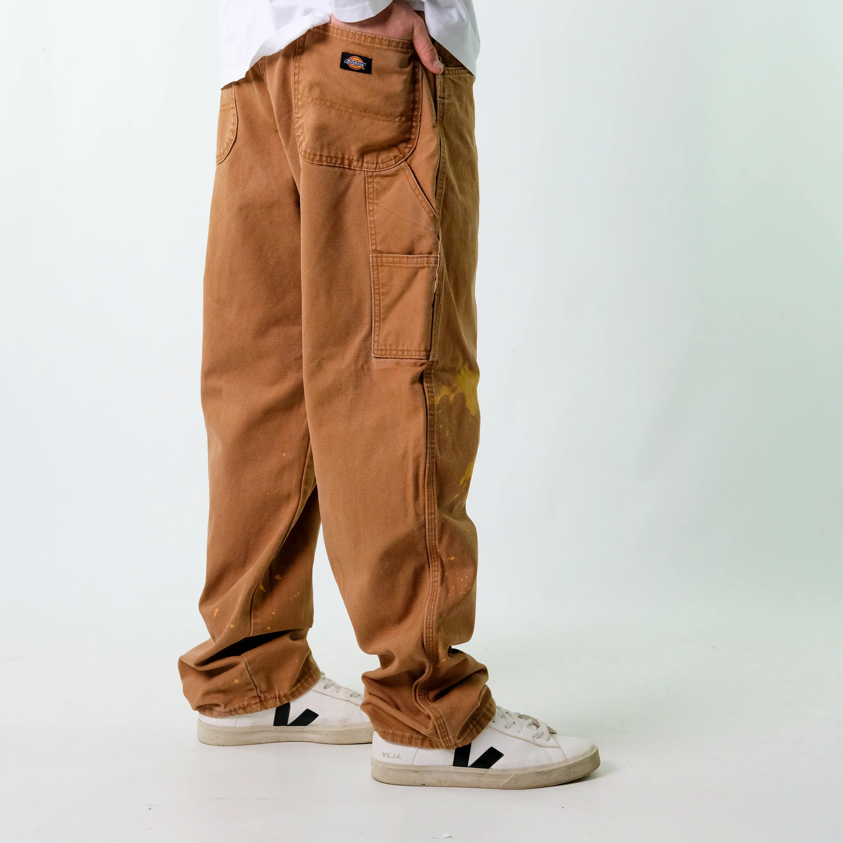 Tan y2ks Dickies Canvas Carpenter Jeans Baggy Pants (36x32)