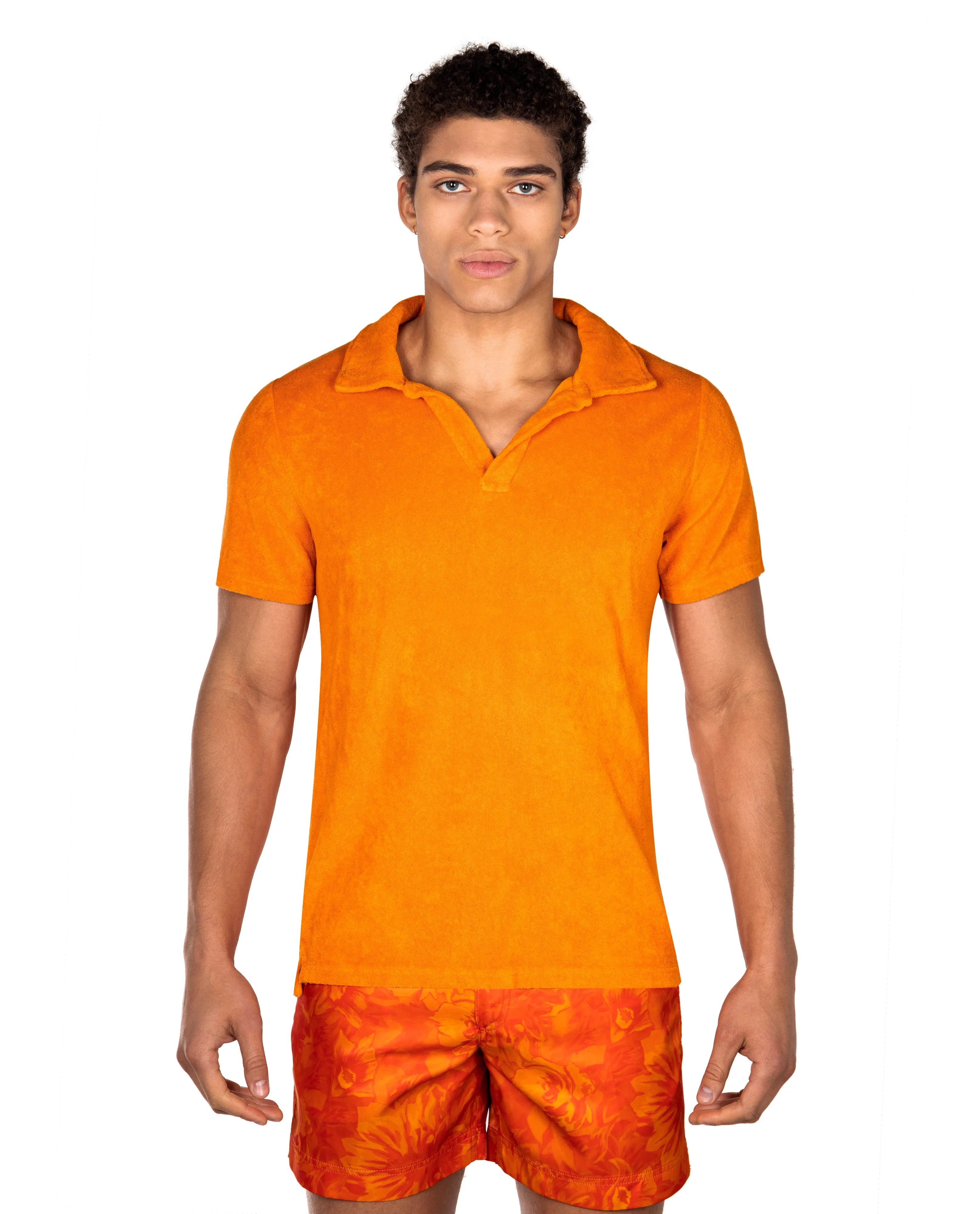 Tangerine Terry Polo Shirt