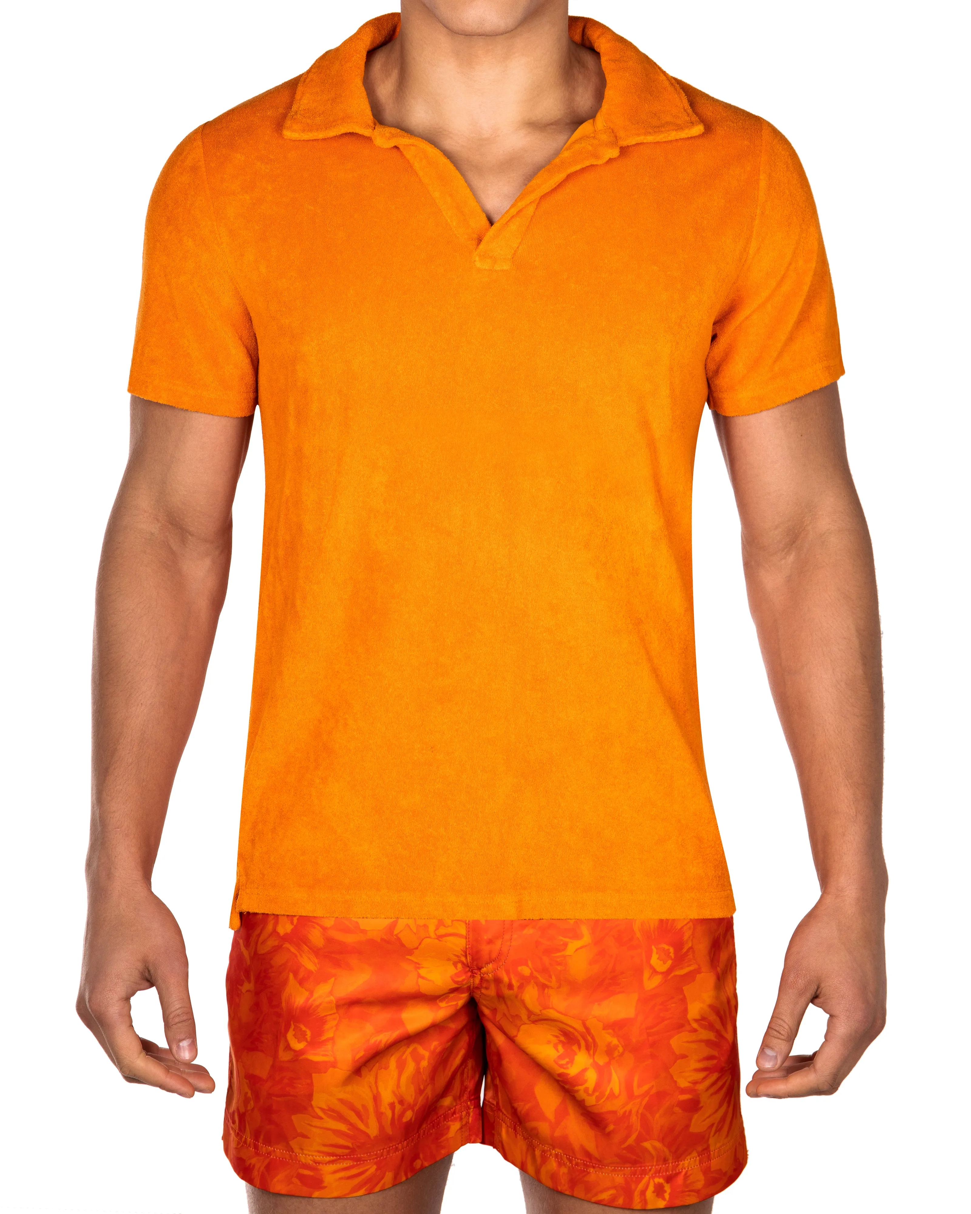 Tangerine Terry Polo Shirt