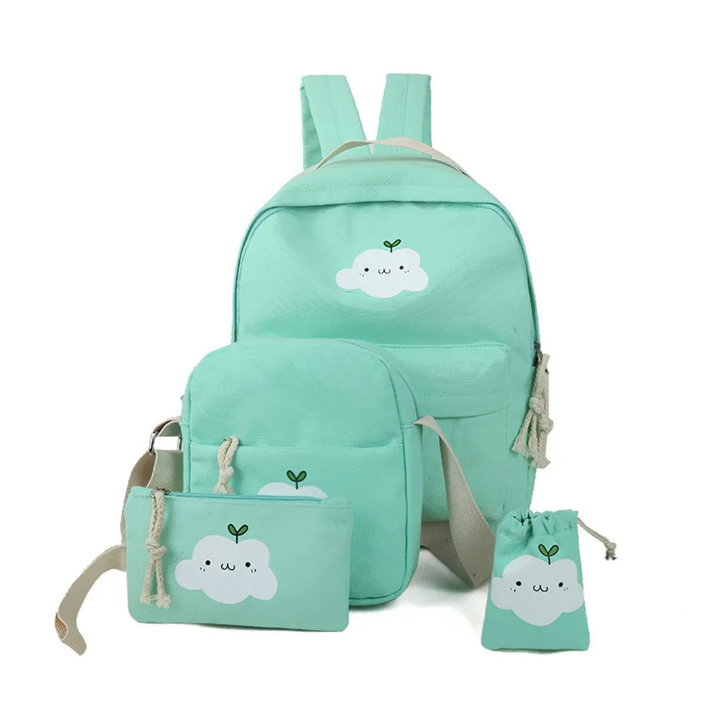 Teenage Girl Clouds Printing Backpack Satchel for School, Women's Travel Bag - Mochila Mujeres.