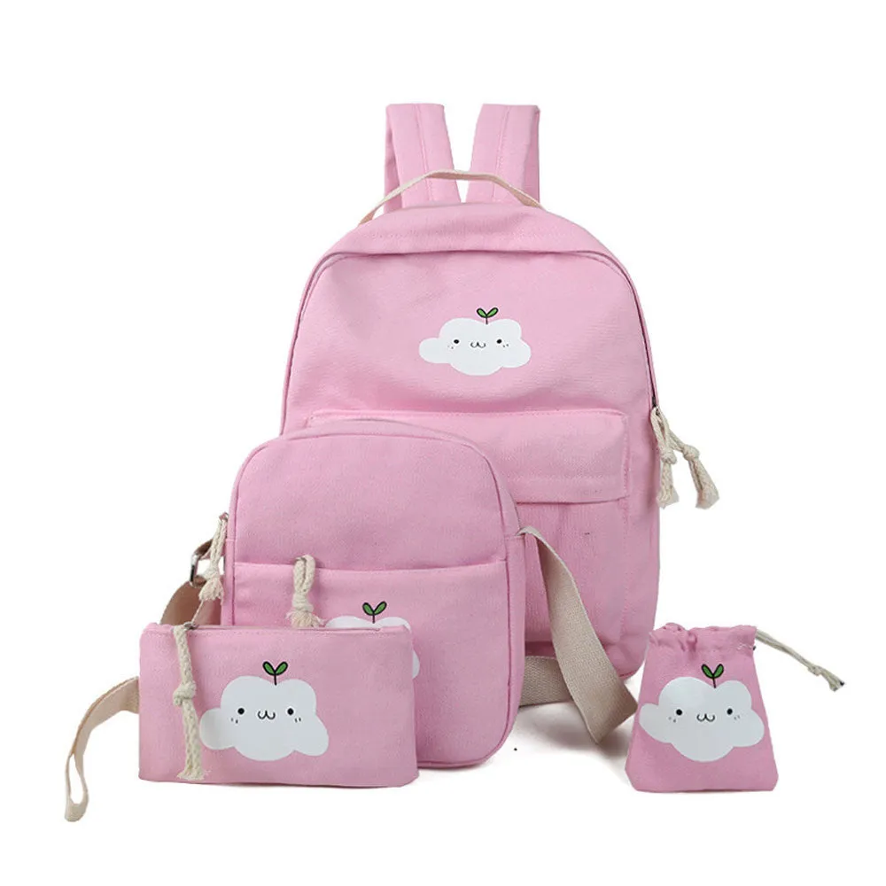 Teenage Girl Clouds Printing Backpack Satchel for School, Women's Travel Bag - Mochila Mujeres.