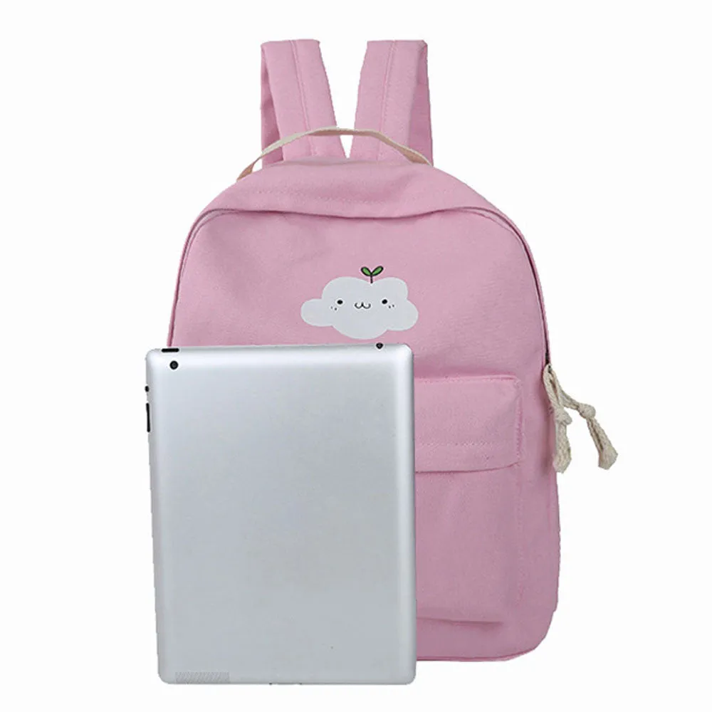 Teenage Girl Clouds Printing Backpack Satchel for School, Women's Travel Bag - Mochila Mujeres.