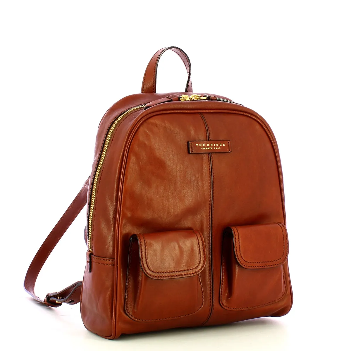 Zainetto Flora Brown Leather Bridge Backpack - MARRONE/14/GOLD - 04246401