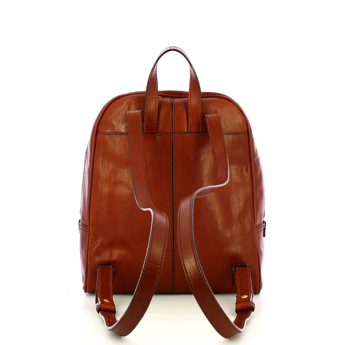 Zainetto Flora Brown Leather Bridge Backpack - MARRONE/14/GOLD - 04246401