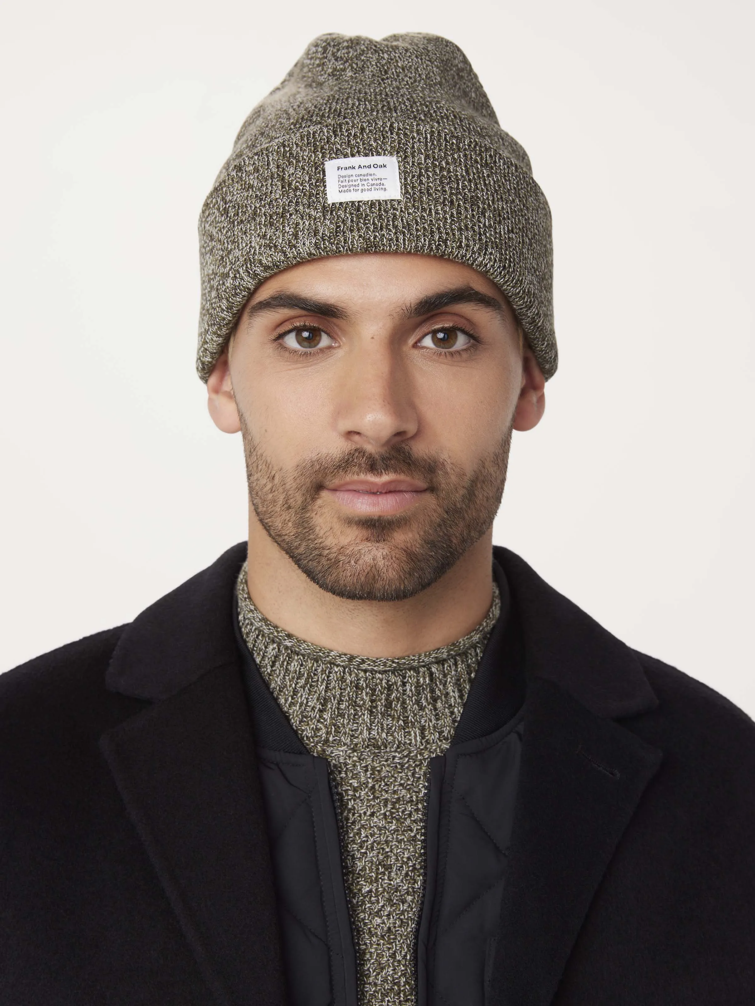 The Cotton Knit Beanie in Olive