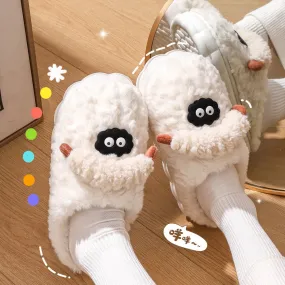 Thick-soled cotton slippers for women autumn and winter 2024 new style outdoor wear home indoor stepping shit feeling plush slip