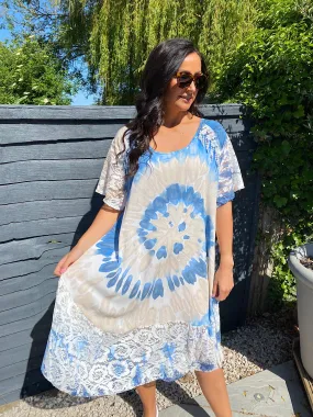 Tie Dye Tassel Kristina Shoulder Dress