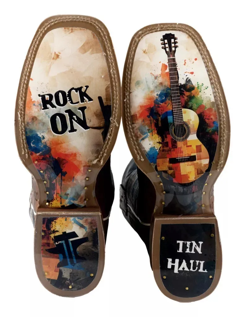 Tin Haul Boots with Guitar Man Design