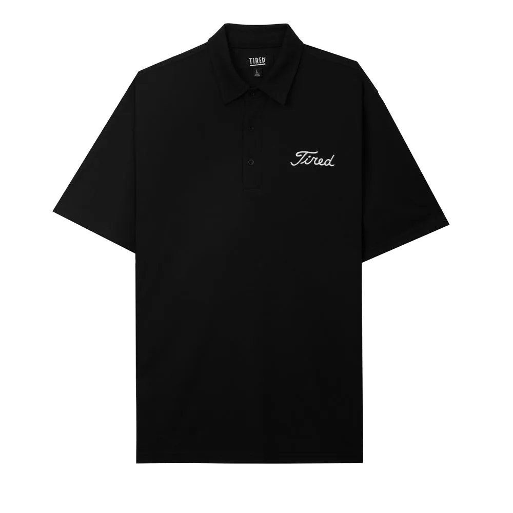 TIRED GOLF POLO // BLACK