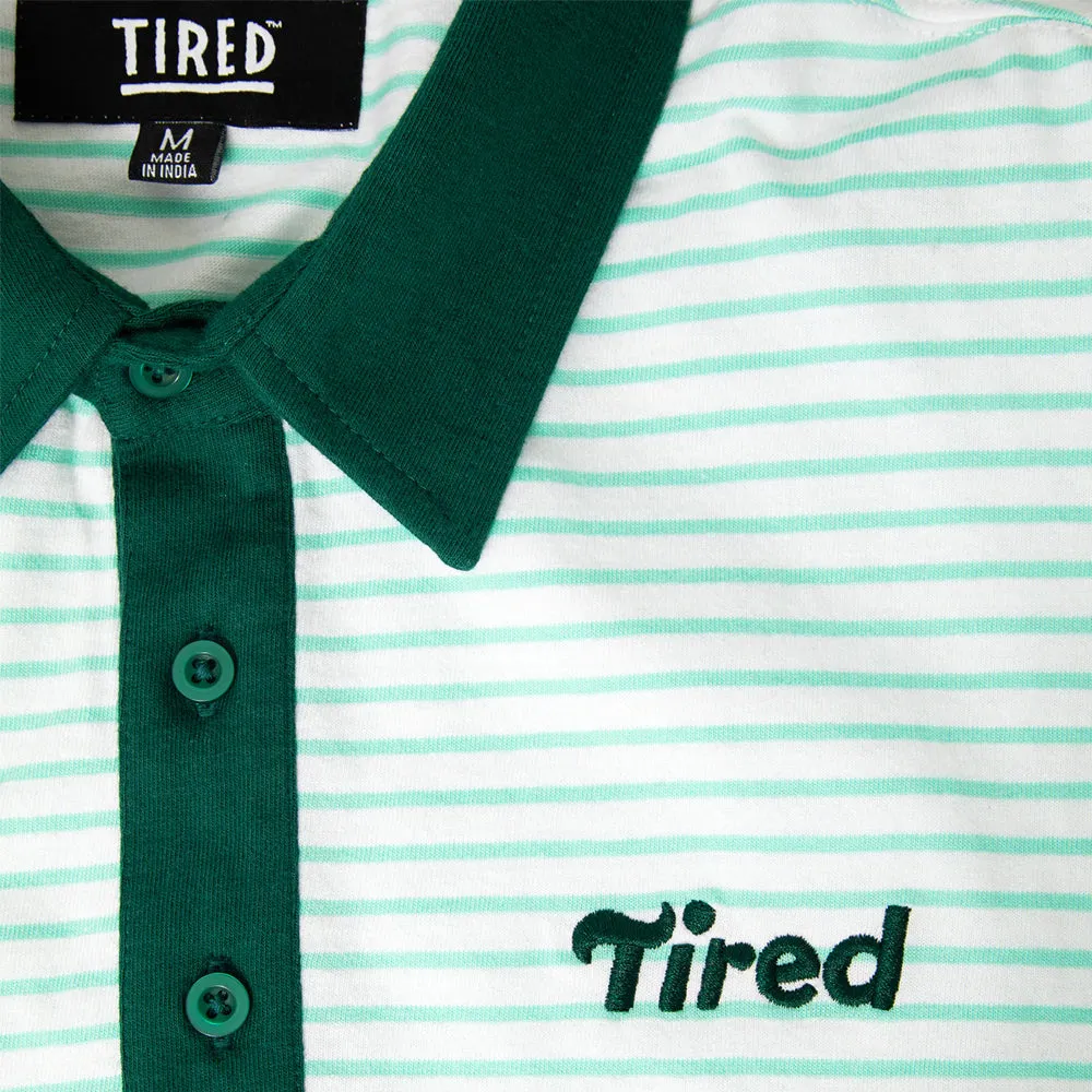 TIRED SUMMER POLO (ORGANIC) // WHITE/ BLUE