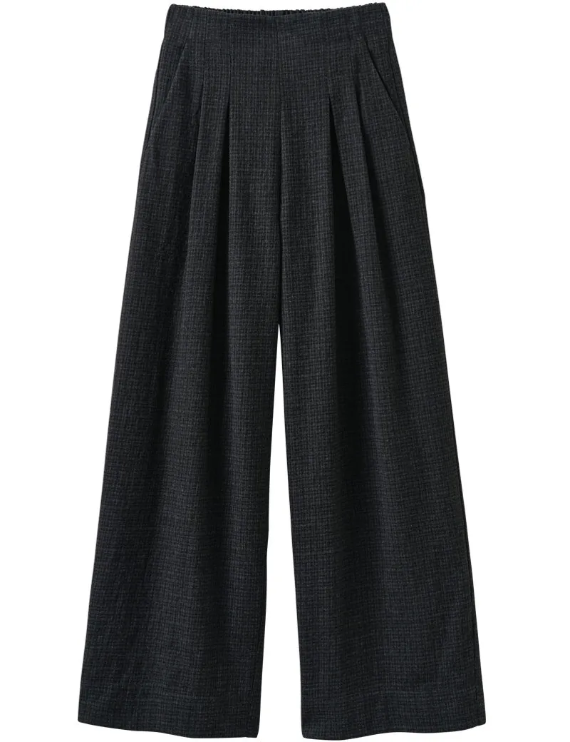 Toast Cotton Wool Pleat Front Trousers Carbon