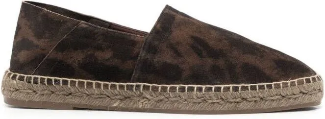 TOM FORD cheetah-print suede espadrilles Brown