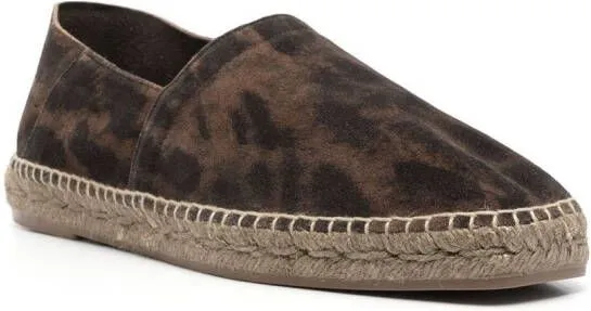 TOM FORD cheetah-print suede espadrilles Brown