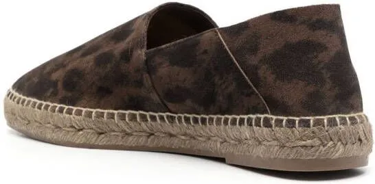 TOM FORD cheetah-print suede espadrilles Brown