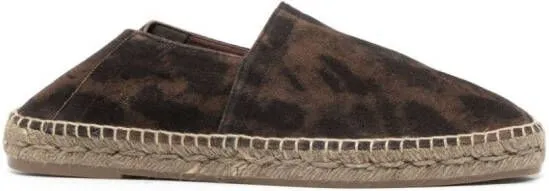 TOM FORD cheetah-print suede espadrilles Brown