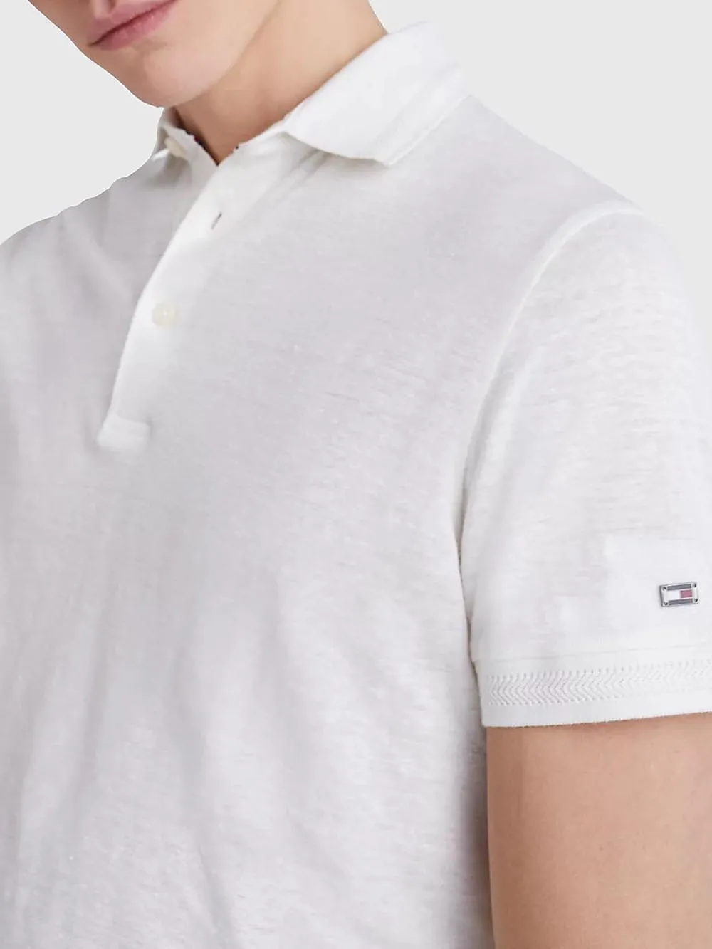 Tommy Hilfiger Men's Polo Premium Linen in Cream - Mw0mw30800.