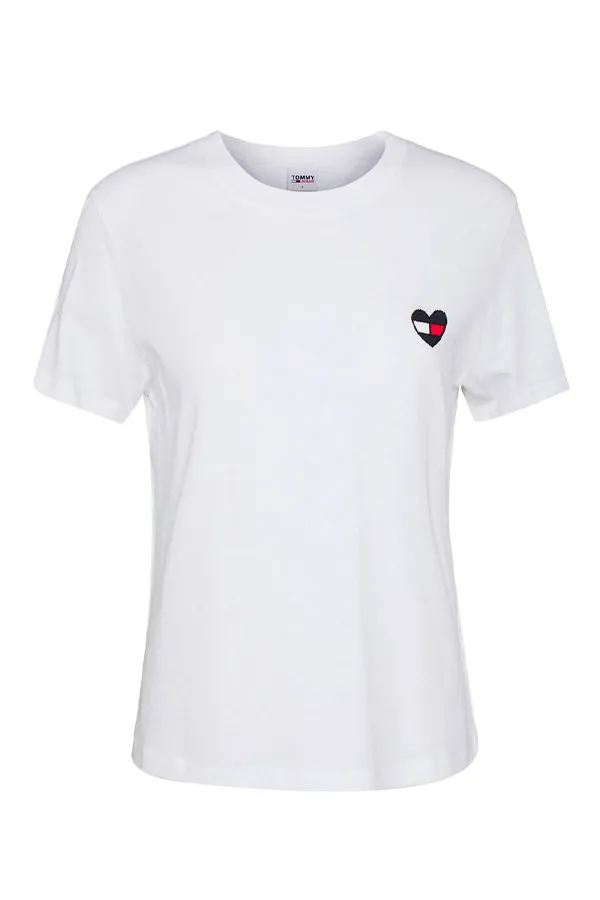 Tommy Hilfiger Women Heart Flag T-shirt White