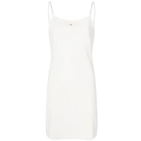 Tommy Jeans White Pointelle Ribbed Mini Dress