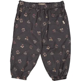 Trousers Malou Lined - black flowers