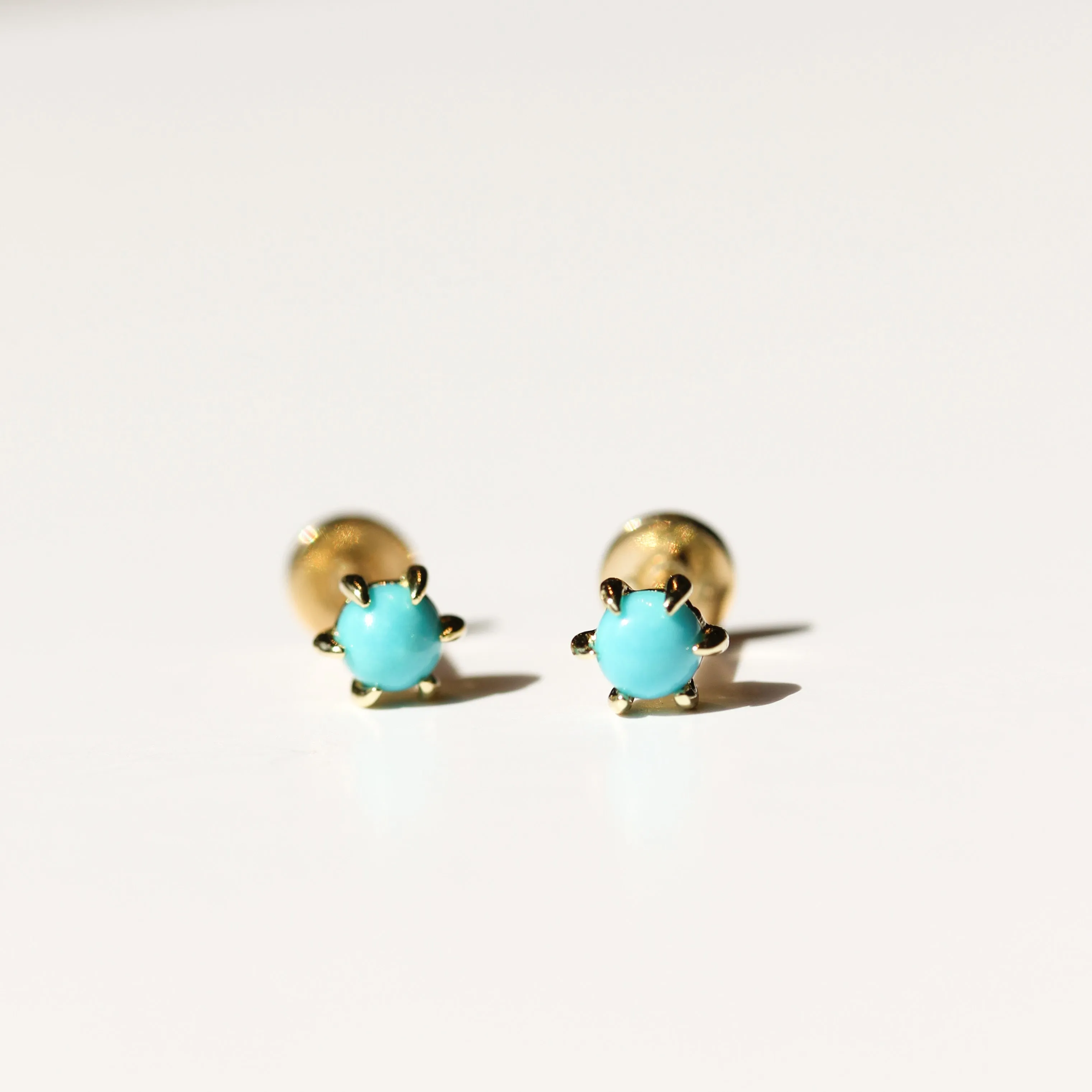 Turquoise Flat Back Stud Earring