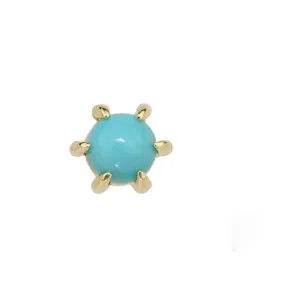 Turquoise Flat Back Stud Earring