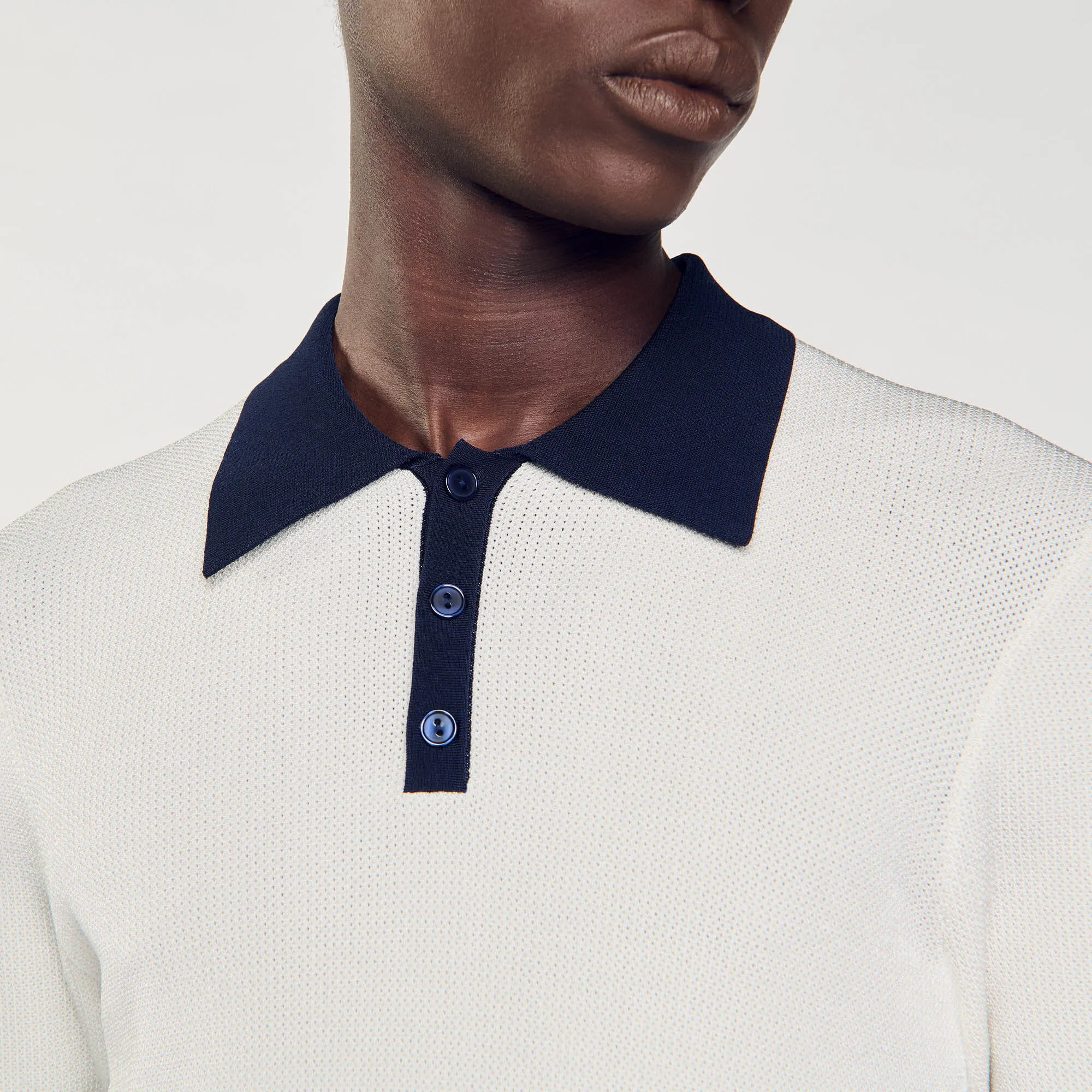 Two-tone polo shirt