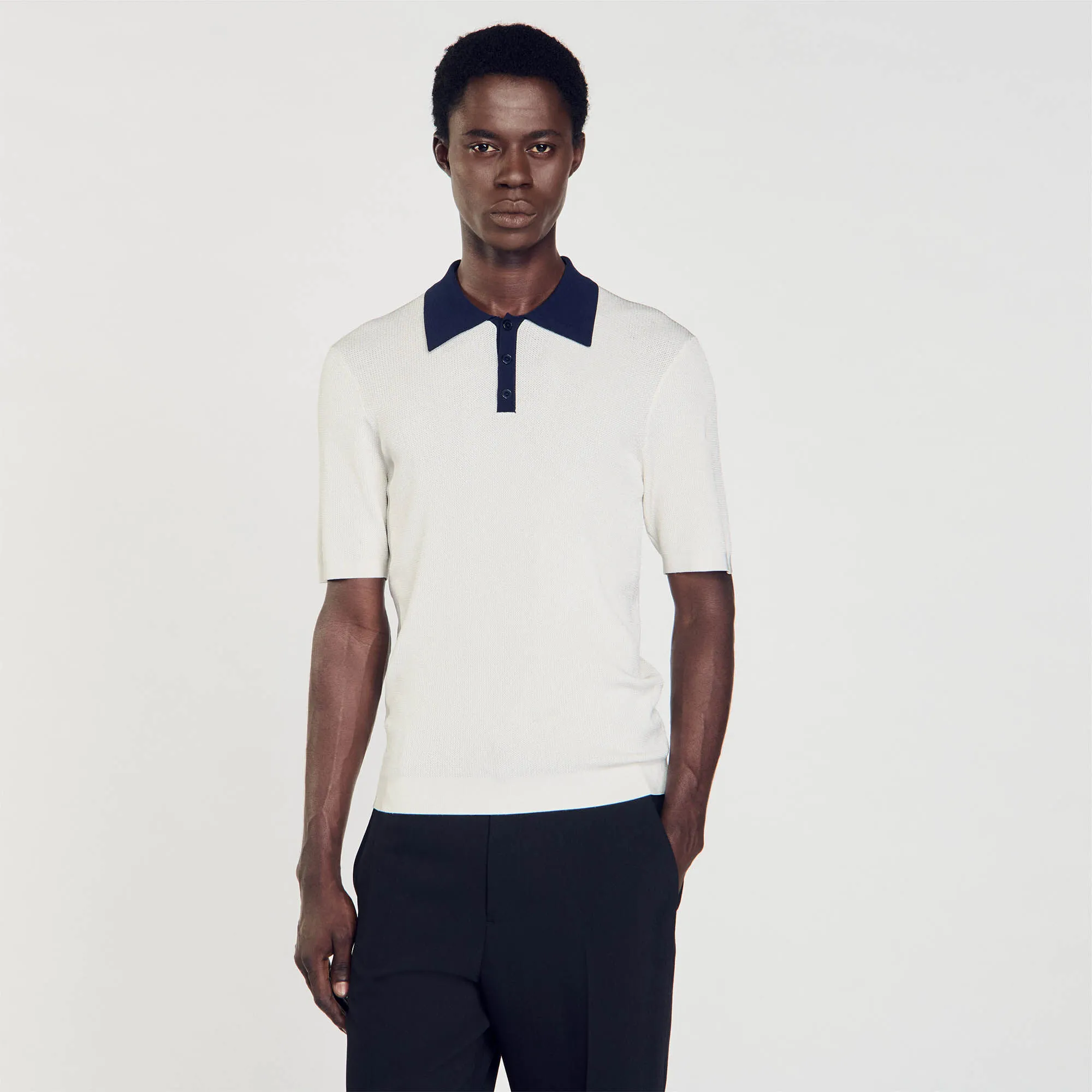 Two-tone polo shirt