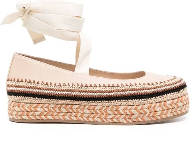 Ulla Johnson Yelena crochet flatform espadrilles Brown