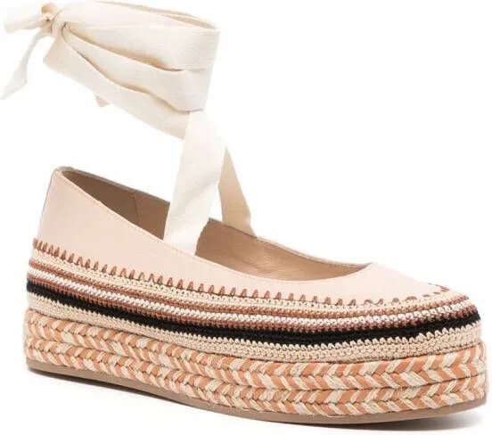 Ulla Johnson Yelena crochet flatform espadrilles Brown