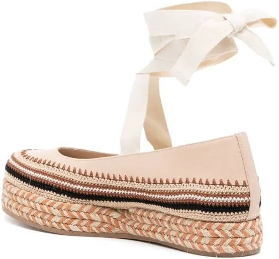 Ulla Johnson Yelena crochet flatform espadrilles Brown