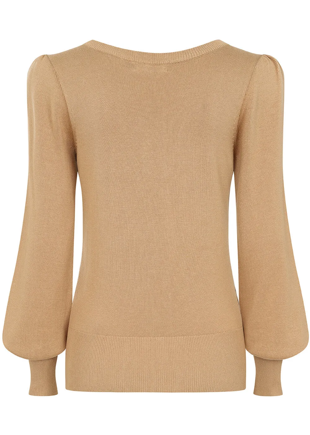 Una Cable Knit Jumper Biscuit Beige - Banned 40's Style