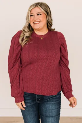 Burgundy Holiday Knit Top