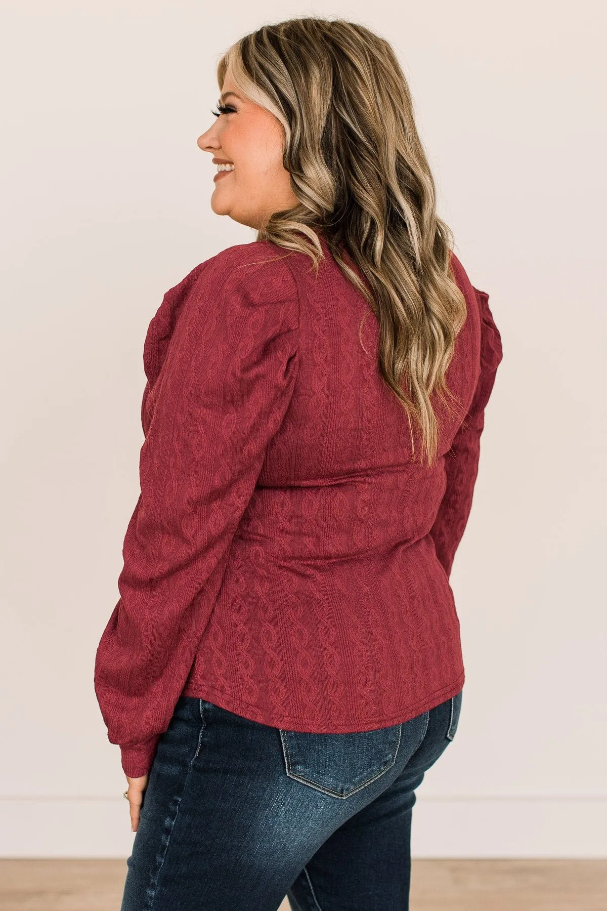 Burgundy Holiday Knit Top