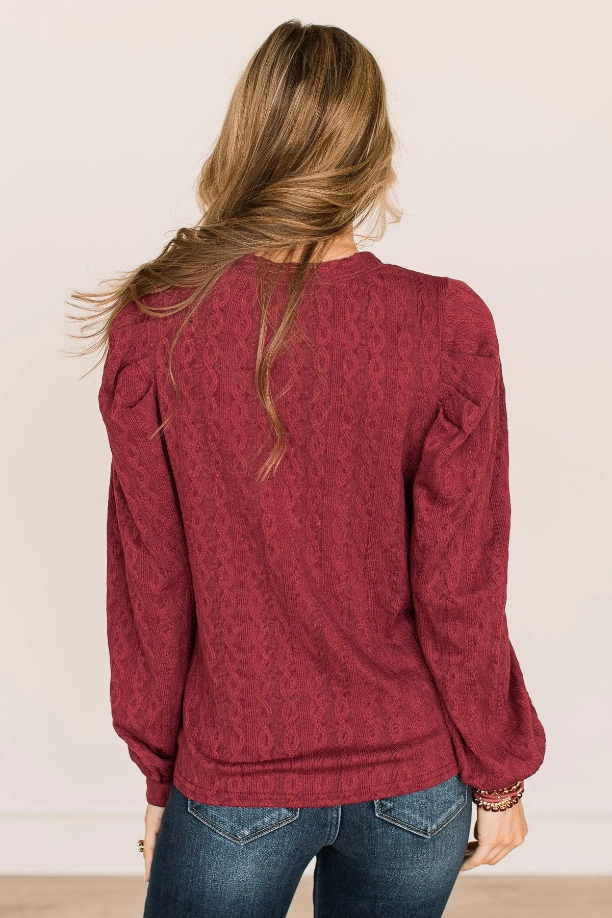 Burgundy Holiday Knit Top