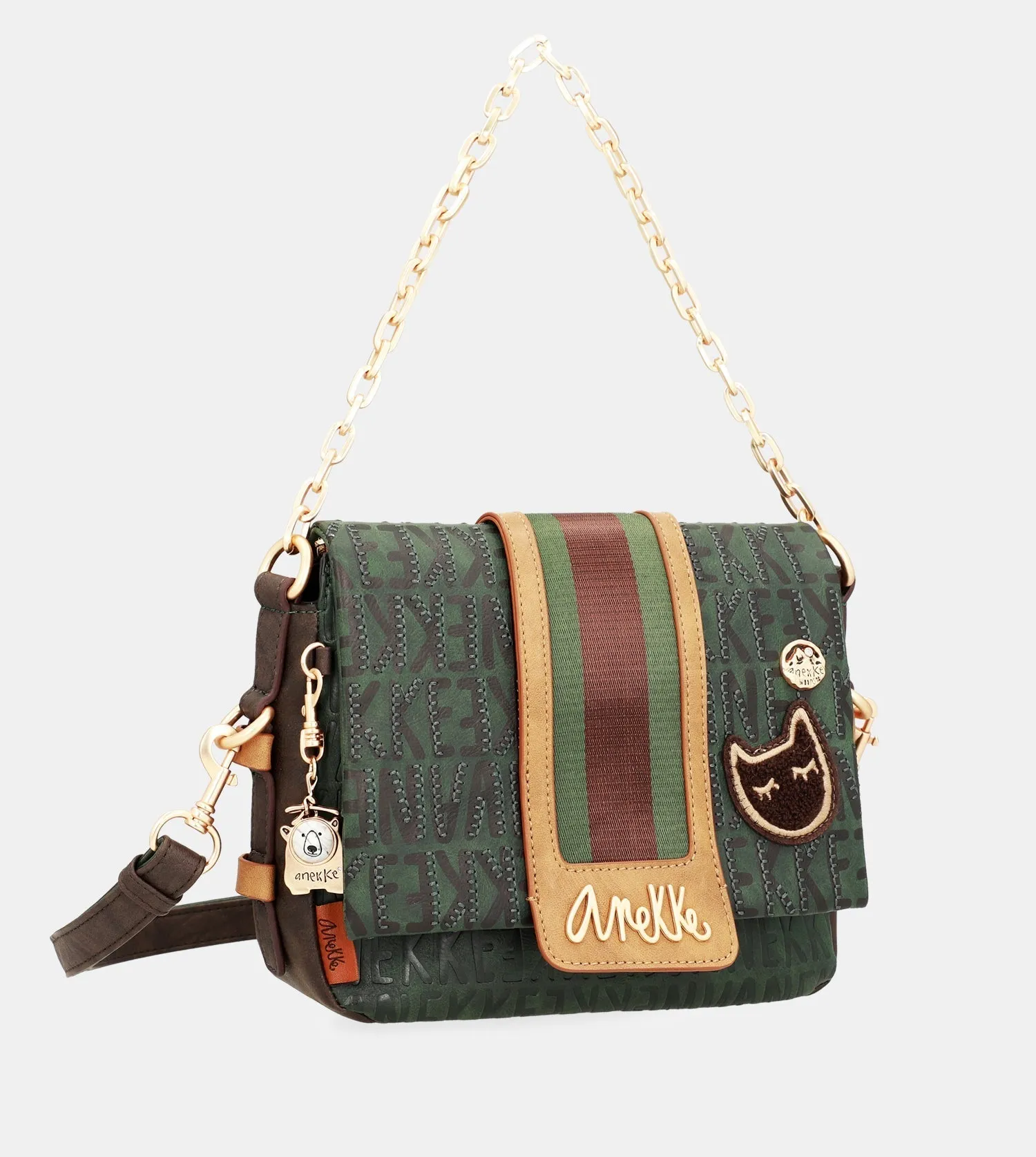 Urban green flap shoulder bag