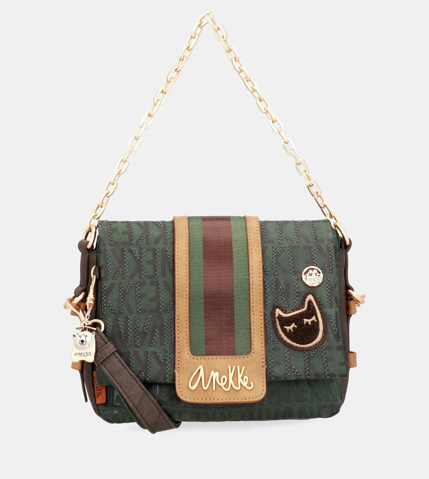 Urban green flap shoulder bag