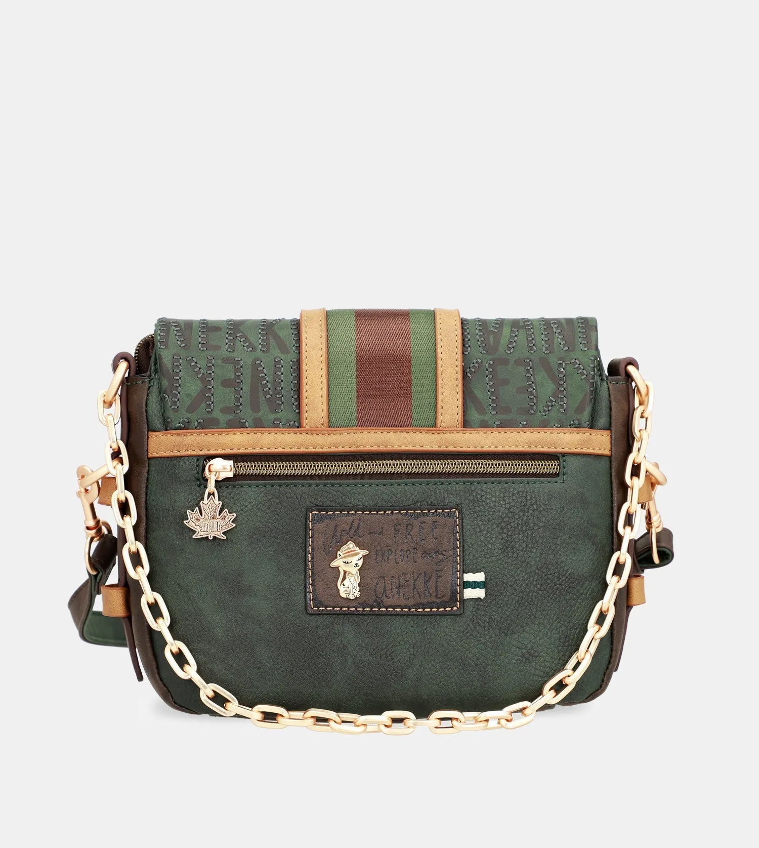 Urban green flap shoulder bag