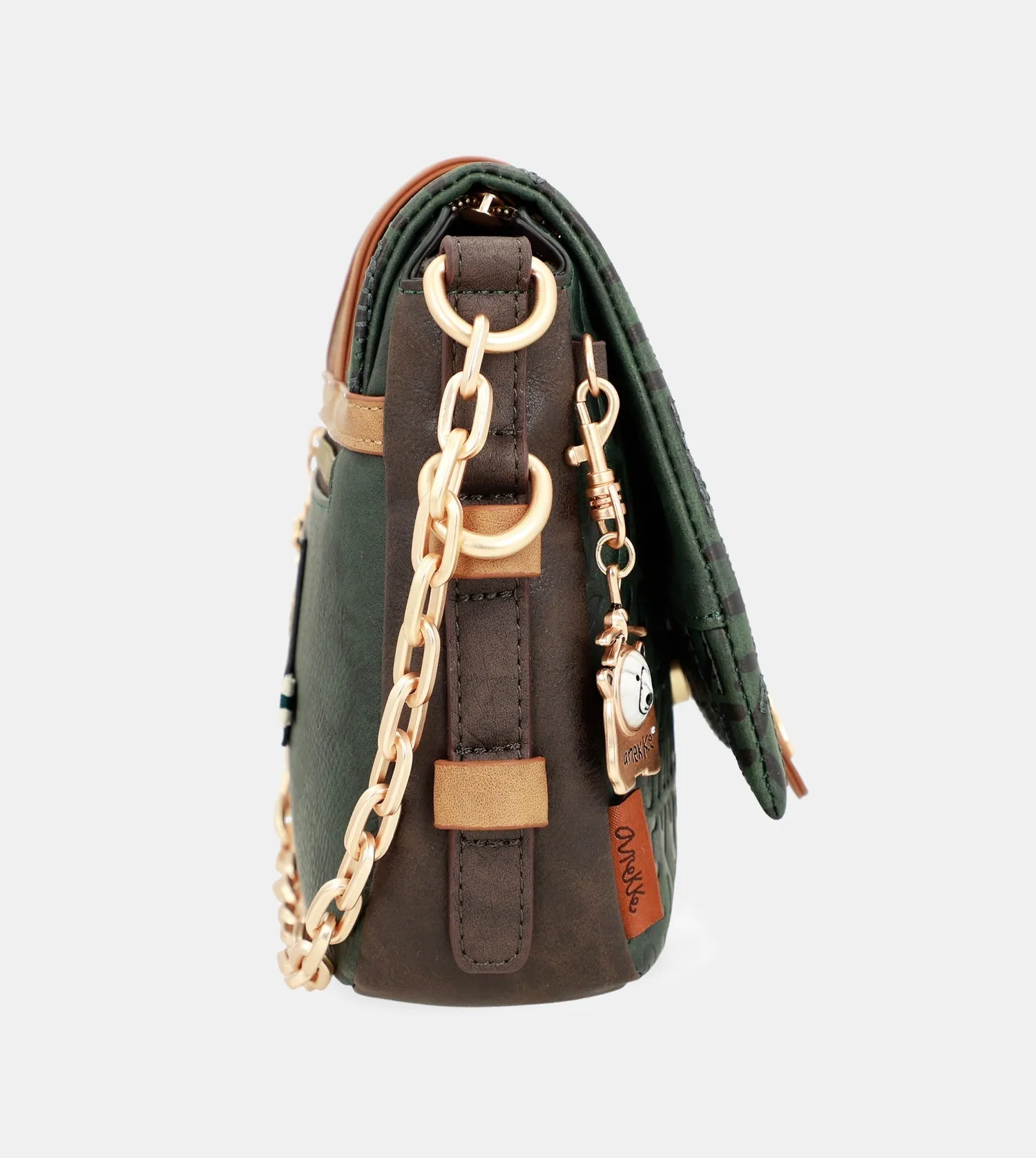 Urban green flap shoulder bag