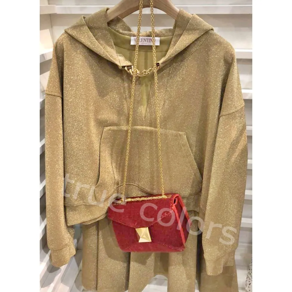 Valentino Vlogo Chain Jersey Lurex Sweatshirt