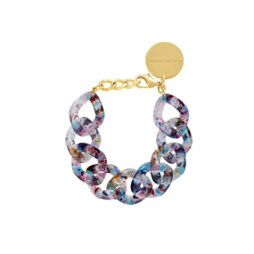 Confetti Blue Flat Chain Bracelet